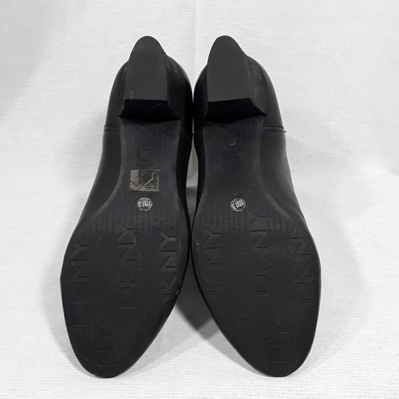 DKNY black leather heel boots - Picture 7 of 8